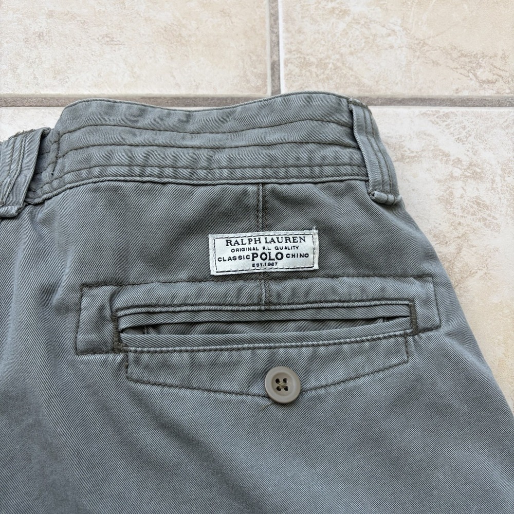 Polo Ralph Lauren Cargo Shorts Mens 33 Gray 10" Canvas Heavy Cotton Utility Y2K - Picture 4 of 8